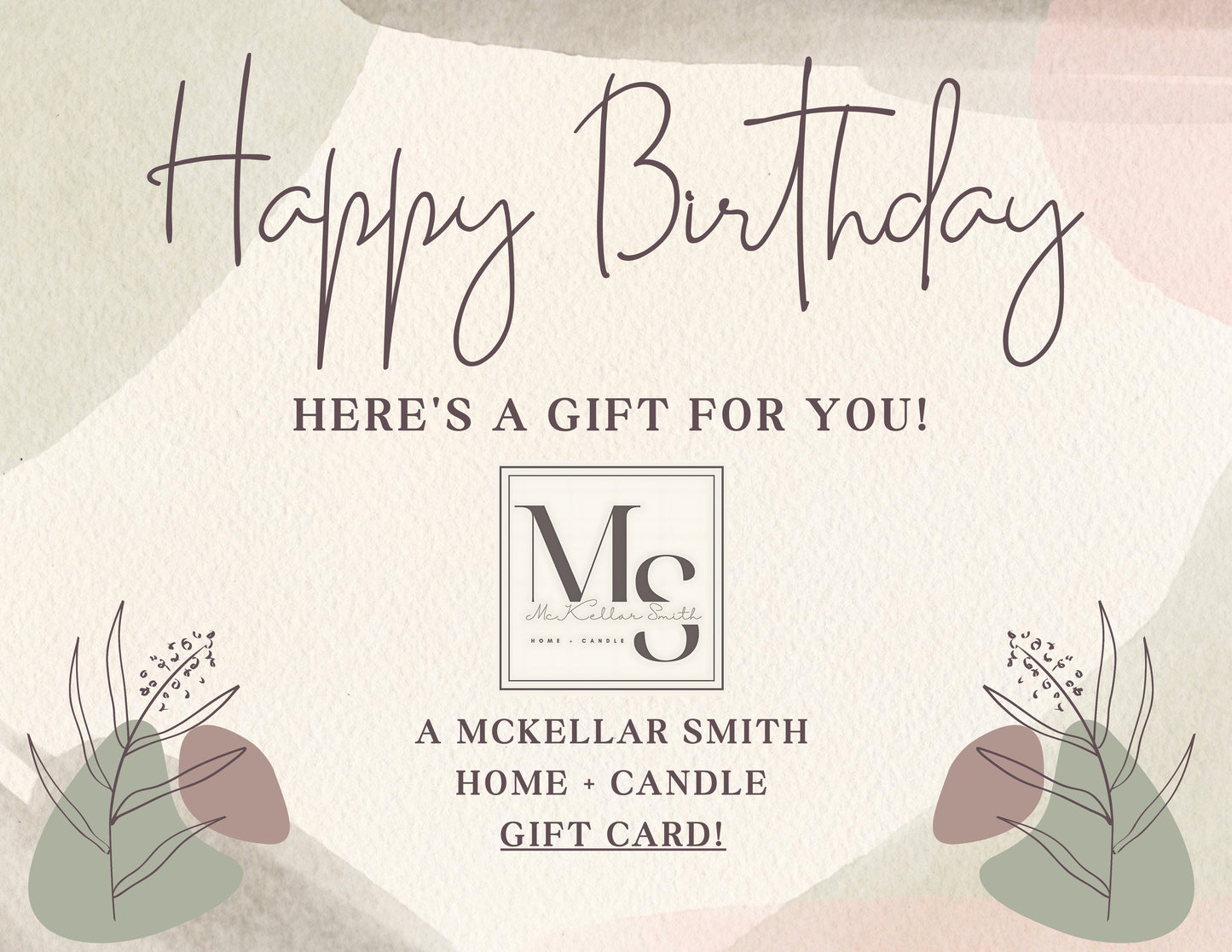 McKellar Smith Home + Candle Gift Card